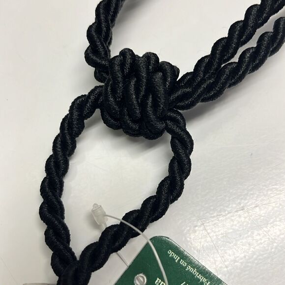 Versailles Home Fashion Inc. Black Silver Tone Accents 24” Tiebacks Set of 2 - Picture 10 of 10